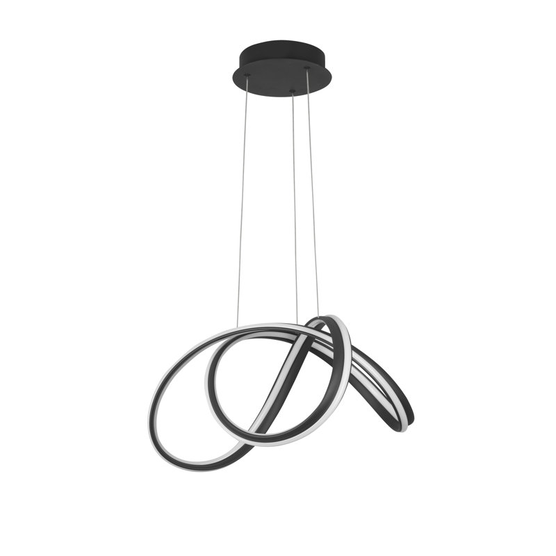 1 - Light LED Geometric Pendant, Black