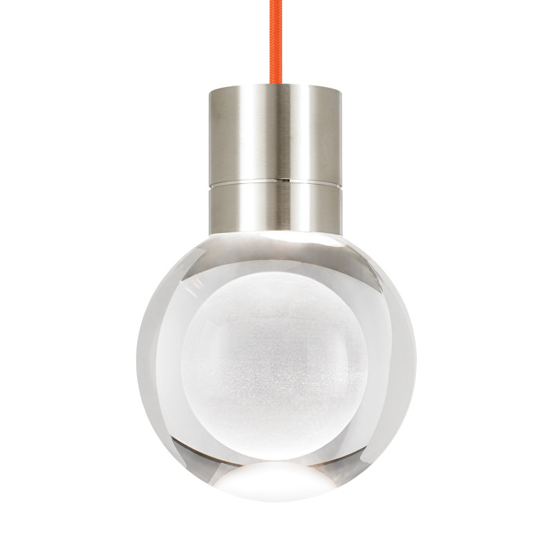 Mina 1 - Light LED Pendant, Orange/Satin Nickel