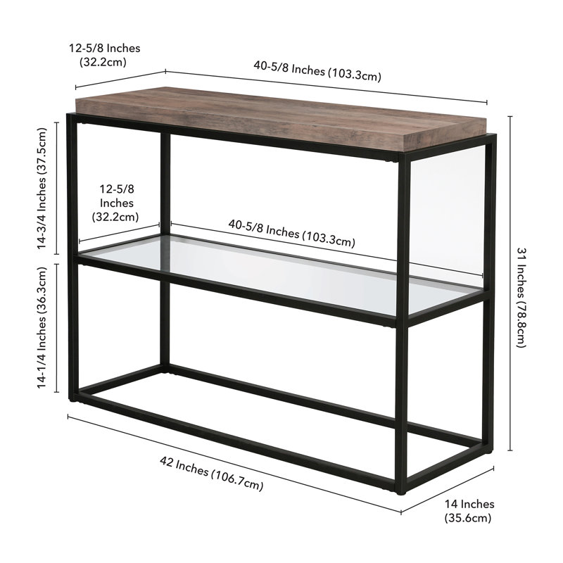 Montcerf 42'' Console Table, Gray Oak