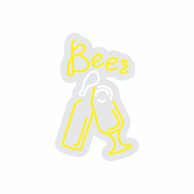  | Bees Neon Sign | Crafted with Durable Flexible Neon Tubing That Emits Bright, Consistent Light for Over 50,000 Hours Without Fading or Flickering | 20x13 | Yellow and White