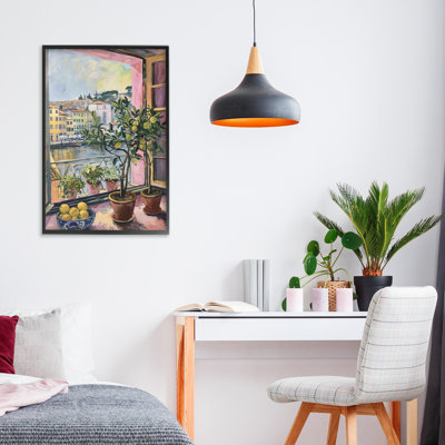 Scène de ville citronnée, giclée, design par LSR Design Studio