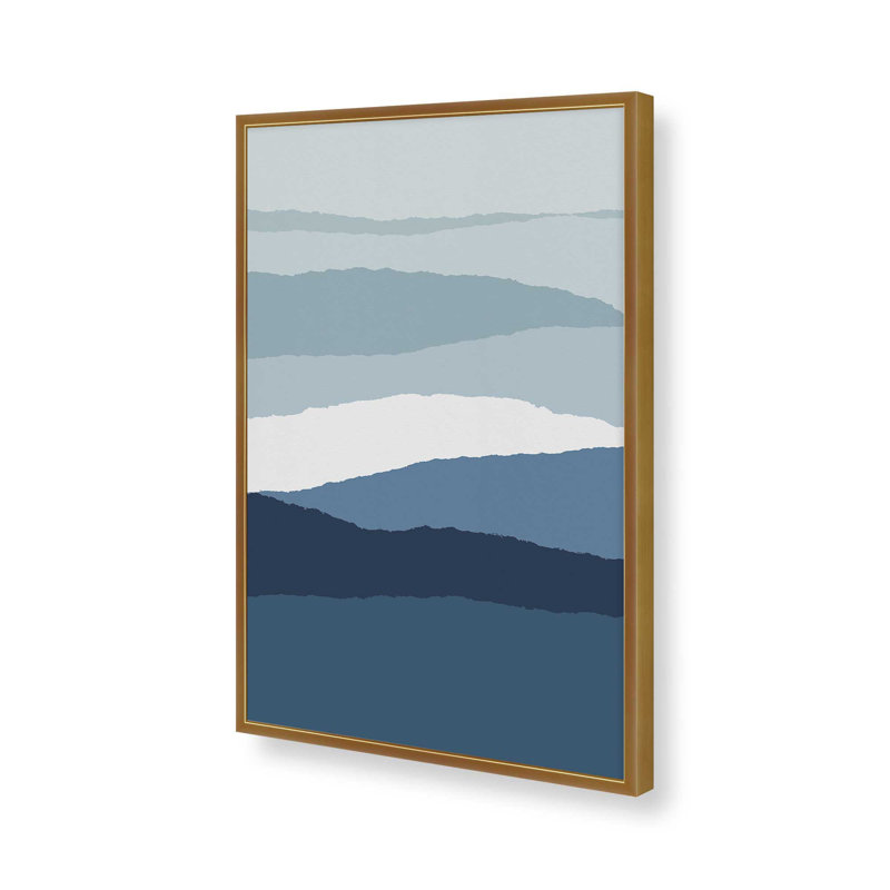 «Blue Abstract II» par Garima Dhawan, reproduction d'art, H 16 po x l 12 po, Doré