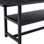Table de salle à manger moderne épissée de 71 po x 35,4 po, 4 plateaux de table combinés en bois aggloméré texturé noir avec tablette de rangement inférieure de 43,3 po x 19,7 po, table de réunion de rassemblement familial-550628513