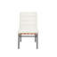 Ensemble de 2 chaises d'appoint rembourrées Crisp White Boucle, avec pieds en fer noir, style moderne