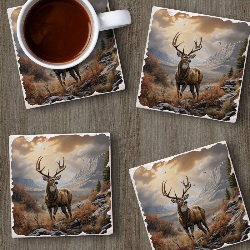 Paquet de 4 sous-verres Thirlystone Woodland Deer