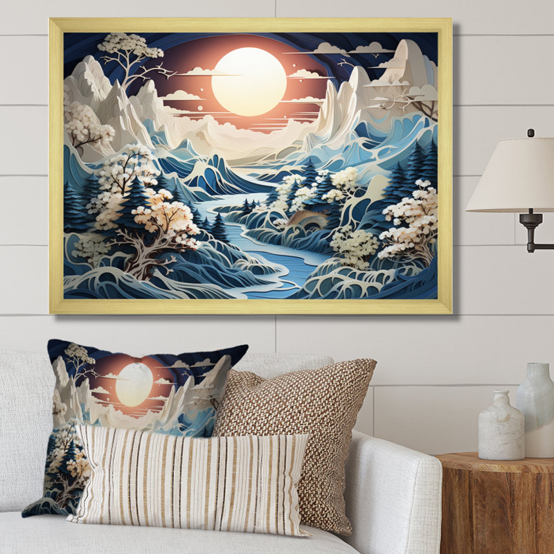 Berga Glacier Arctic Whispers II - impression, H 24 po x l 32 po x P 1 po, Cadre doré simple