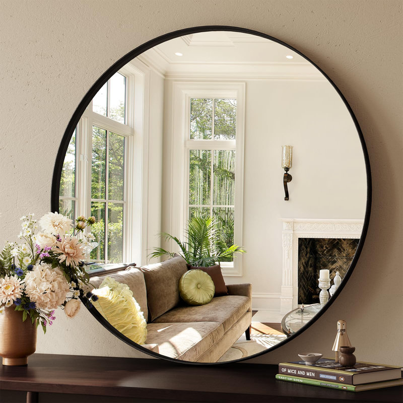 Aluminium Round Mirror, 80 cm H x 80 cm W