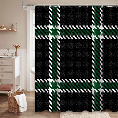 Rideau de douche avec 12 crochets Lumberjack