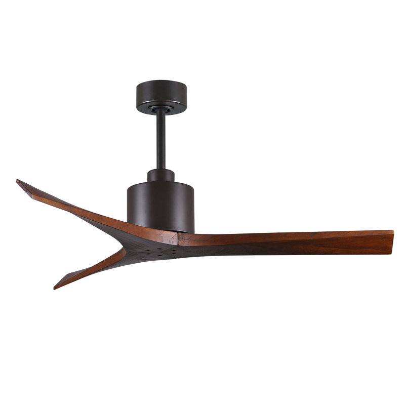 Mollywood - 42" Ceiling Fan - Textured Bronze Finish - Matte Black Blades, Textured Bronze, 42", Walnut