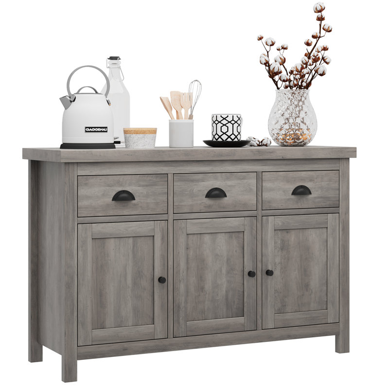 Buffet 3 tiroirs Chilverton, gris