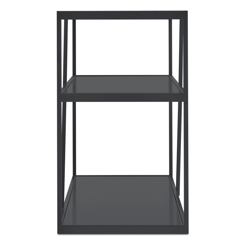 NeedWant Etagere Bookcase, Oblivion, (2 Shelves) 25" H x 63" W x 16" D
