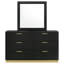 Commode 6 tiroirs avec miroir noir