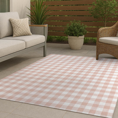 Proper Gingham Non-Slip Outdoor Rug