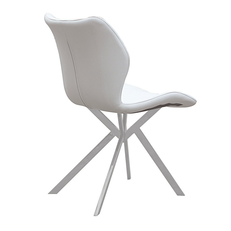 Side Chair, White, Silver