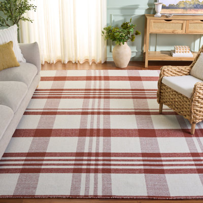 Kilim rayé 902 tissé à la main 80% laine; Tapis 20% coton écossais