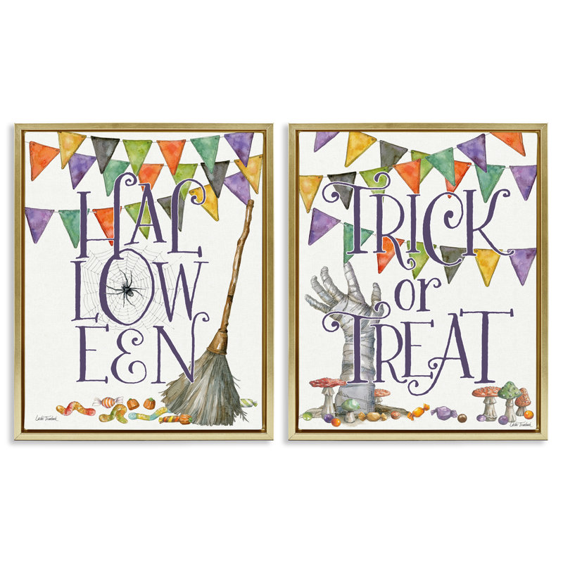 Ensemble de cadres flottants 2 pièces Spell rebond Halloween, design par Leslie Trimbach, H 21 po x l 34 po