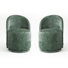 Upholstered Modern Green Chenille Barrel Swivel Side Dining Chair (Set of 2)