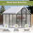 Walk-In Greenhouse With Thermometer, Polycarbonate Panels, Reinforced Aluminum Frame, Outdoor Green House With Adjustable Roof Vent-123413112