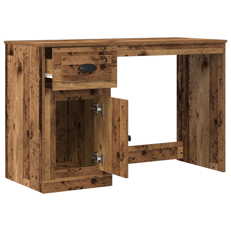 Desk Particleboard 50 X 115 X 75 Cm Storage, Old Wood