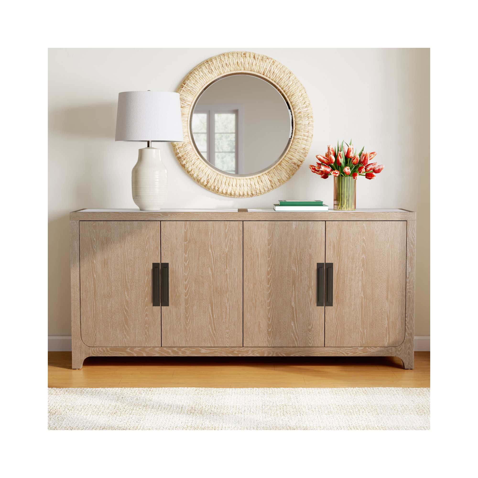 Bilbrook 78'' Sideboard, Rustic Natural Oak