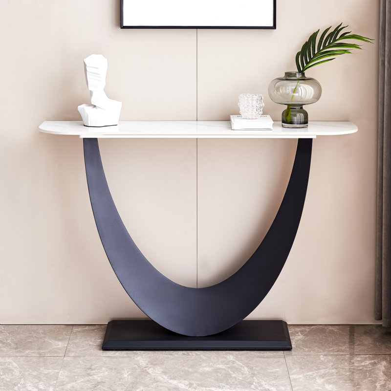 Modern Console Table With Its Unique Modeling Design,Entryway table,Hoyer table with Adjustable foot pads, Black