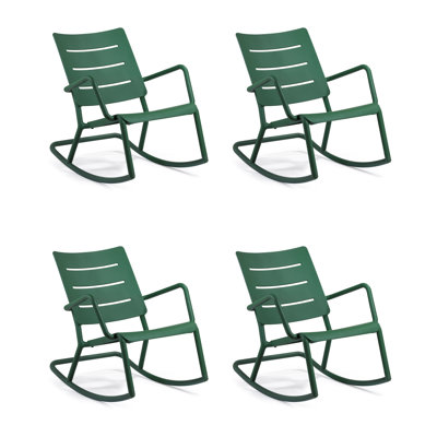 Chaise berçante d'extérieur et d'intérieur Outo (ensemble de 4)