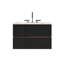 Meuble-lavabo mural noir et noyer de 30 po avec lavabo intégré en céramique à 3 trous, avec trop-plein, grand meuble-lavabo flottant avec rangement pour salle de bain moderne, KD-1644111300-1644111301