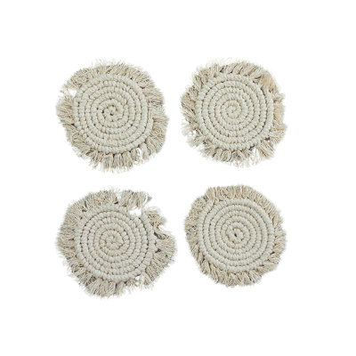 Ih Casadecor Cotton Round 4 Piece Coaster Set