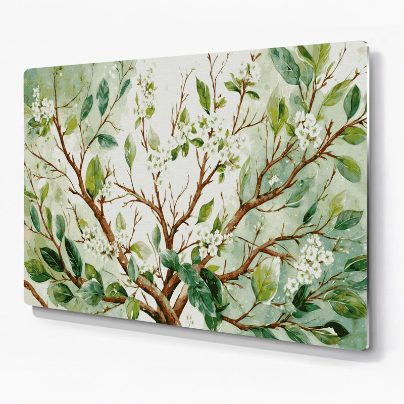 Art mural en métal Botanical Hawthorn Brown, H 132 po x l 168 po x P 0,05 po