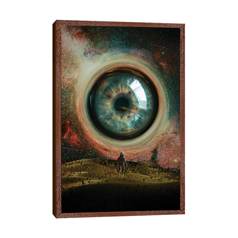 E Y E by Nicebleed - Print on Canvas, 101.6cm H x 66.04cm W x 3.81cm D, Classic Brown Wood Framed