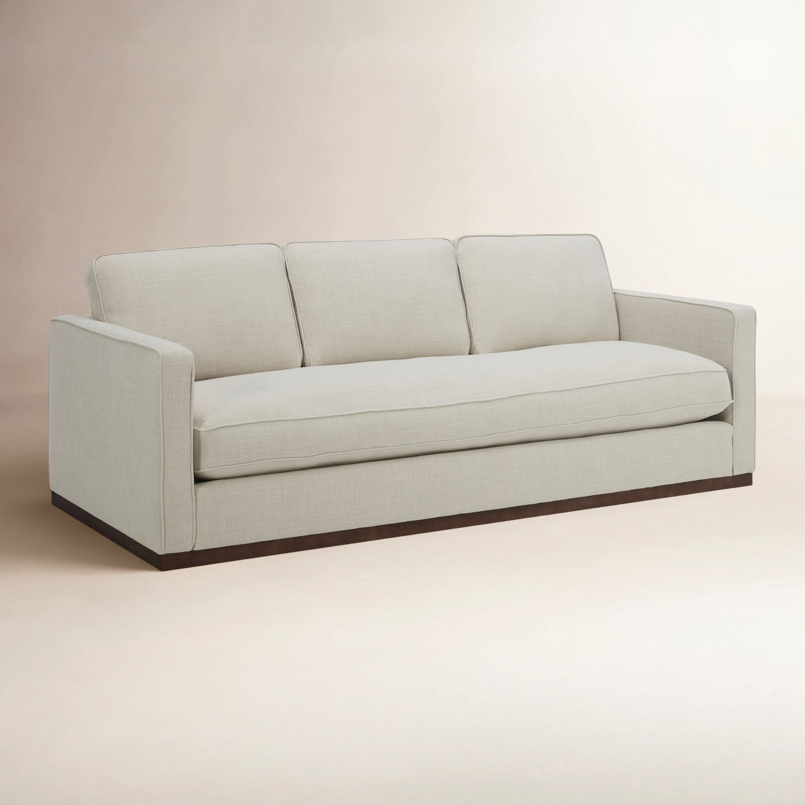 Bobbi 87'' Upholstered Sofa , Effie Linen Performance, Walnut
