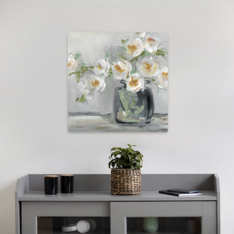 Art floral contemporain abstrait floral, H 18 po x l 18 po