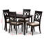 Ensemble de salle à manger en bois d'hévéa massif 5 pièces Ingaret, finition sable / brun, H 38,6 po x l 17,9 po x P 22 po-951210639-960519041