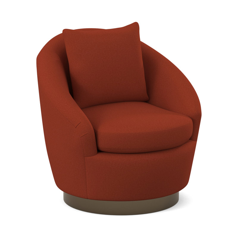Lumen Swivel Barrel Chair, Margaret Tangelo Polyester Blend