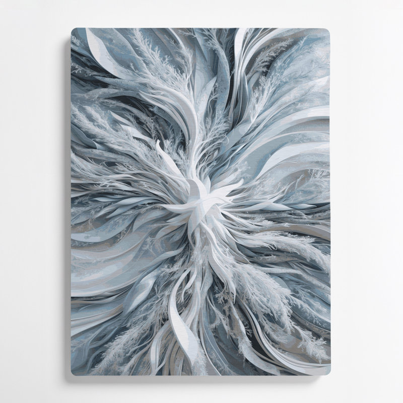 Abstraction numérique 35, art mural gris en métal, H 14 po x l 11 po