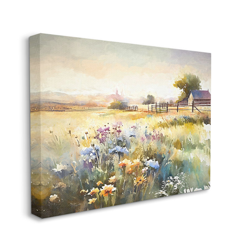 " Wildflower Farm Field " by Ramona Murdock, 36" H x 48" W x 1.5" D