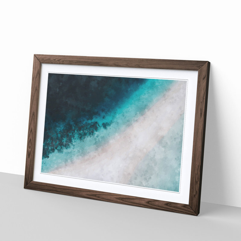 Cocoa Island Beach - Picture Frame Painting Print, 62cm H x 87cm W x 2cm D, Walnut Framed
