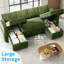 Canapé-lit d'angle en forme de U de 105 pouces avec lit gigogne et méridienne de rangement, chenille-1026269203-1026269214