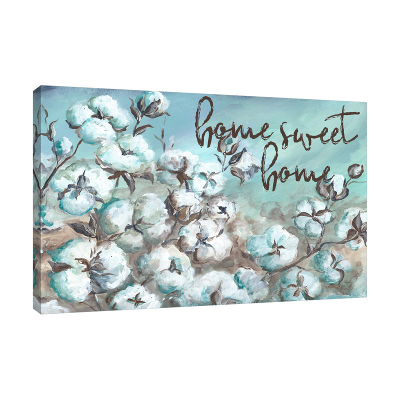 Cotton Boll Field: Home Sweet Home - reproduction sur toile, H 24 po x l 16 po