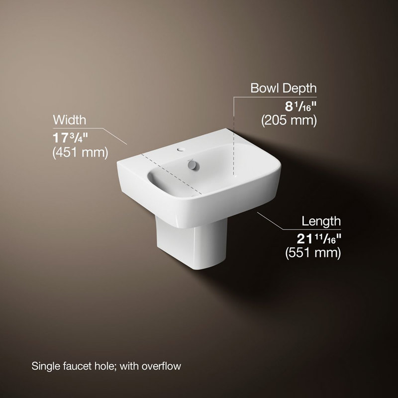 ModernLife™ Wall Mount Bathroom Sink, Single