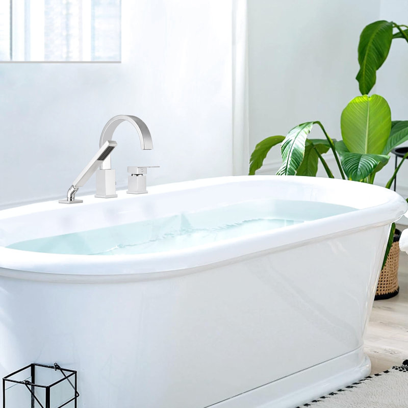 Waterfall Tub Faucet With - 9.82 Lb Weight And 59" Hose 4" Height Stainless Steel