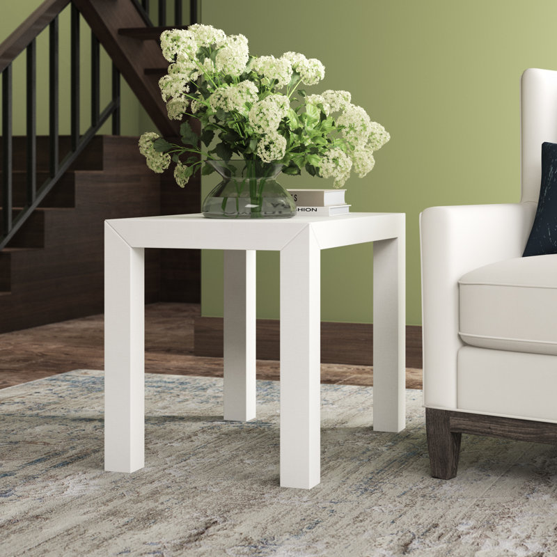 Parsons End Table, White