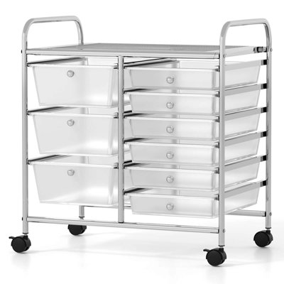 12 Drawers Rolling Cart Storage Scrapbook Paper Studio Organizer Bins