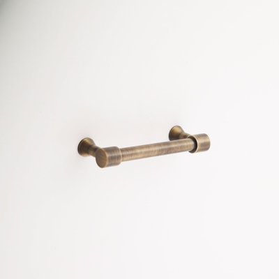 Madelyn Carter Liberty Solid Brass Cabinet Hardware, Antique Brass Drawer Pull with 4" Centers