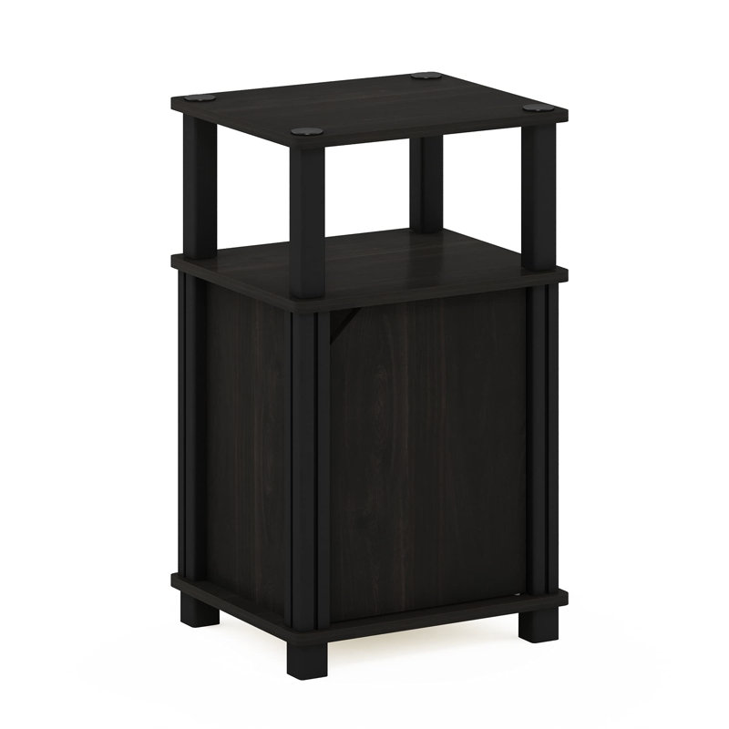 URBNLIVING 34cm W Manufactured Wood Bedside Table, Black