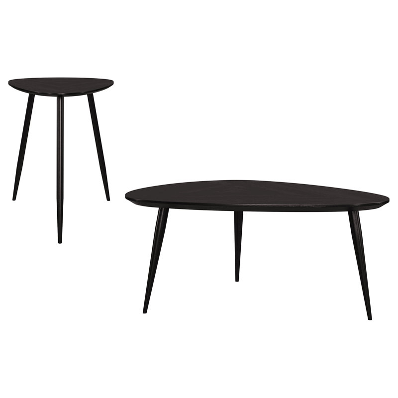 Ensemble de tables basses et de tables de bout noires 2 pièces Xander