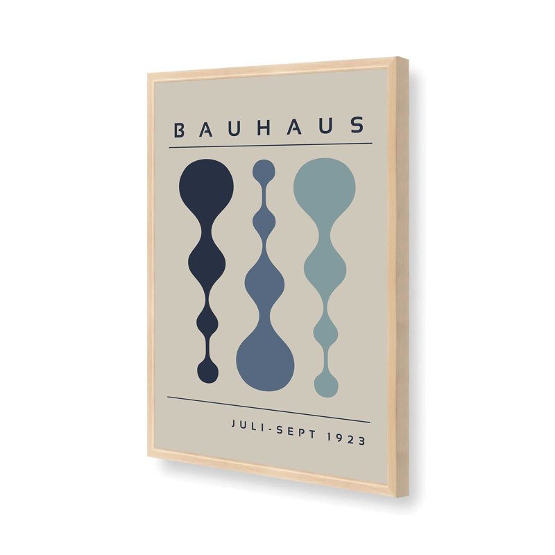Affiche de minuit rétro Bauhaus, H 25 po x l 19 po x P 1,25 po, Érable brut