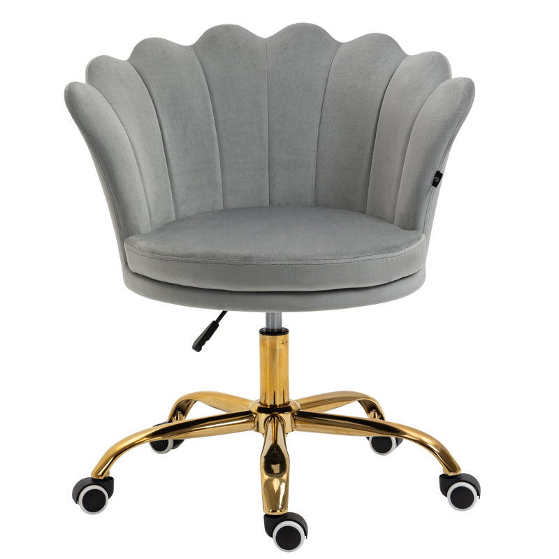 Shetler Velvet Office Chair, Grey
