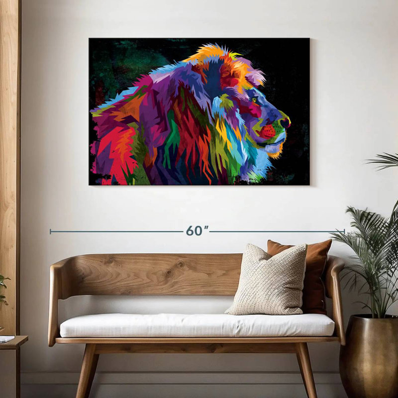 Colorful Lion Alpha, 30" H x 45" W