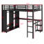 Structure de lit mezzanine avec garde-robe, bureau et tablettes de rangement